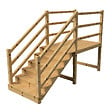 VINUOVO - MILANO - Escalier en bois 6 marches H105 cm - avec contre-marches - Palier L120 x P189 cm - Rambardes escalier et palier des 2 côtés - vignette