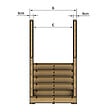 VINUOVO - MILANO - Escalier en bois 6 marches H105 cm - avec contre-marches - Palier L120 x P189 cm - Rambardes escalier et palier des 2 côtés - vignette