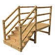 VINUOVO - MILANO - Escalier en bois 4 marches H71 cm - avec contre-marches - Palier L120 x P189 cm - Rambardes escalier et palier des 2 côtés - vignette