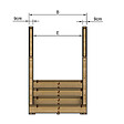 VINUOVO - MILANO - Escalier en bois 4 marches H71 cm - avec contre-marches - Palier L120 x P189 cm - Rambardes escalier et palier des 2 côtés - vignette