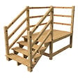 VINUOVO - MILANO - Escalier en bois 4 marches H71 cm - sans contre-marche - Palier L120 x P189 cm - Rambarde escalier 2 côtés, palier gauche et en face - vignette