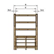 VINUOVO - MILANO - Escalier en bois 4 marches H71 cm - sans contre-marche - Palier L120 x P189 cm - Rambarde escalier 2 côtés, palier gauche et en face - vignette
