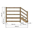 VINUOVO - MILANO - Escalier en bois 3 marches H54 cm - avec contre-marches - Palier L120 x P189 cm - Escalier rambardes des 2 côtés,Palier à droite et en face - vignette