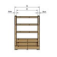 VINUOVO - MILANO - Escalier en bois 3 marches H54 cm - avec contre-marches - Palier L120 x P189 cm - Escalier rambardes des 2 côtés,Palier à droite et en face - vignette