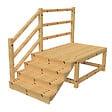 VINUOVO - MILANO - Escalier en bois 4 marches H71 cm - avec contre-marches - Palier L120 x P189 cm - Rambarde escalier et palier à gauche - vignette