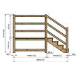 VINUOVO - MILANO - Escalier en bois 4 marches H71 cm - avec contre-marches - Palier L120 x P189 cm - Rambarde escalier et palier à gauche - vignette