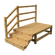 VINUOVO - MILANO - Escalier en bois 3 marches H54 cm - avec contre-marches - Palier L120 x P189 cm - Rambarde escalier et palier à gauche - vignette