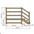 VINUOVO - MILANO - Escalier en bois 3 marches H54 cm - avec contre-marches - Palier L120 x P189 cm - Rambarde escalier et palier à gauche - vignette