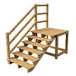 VINUOVO - MILANO - Escalier en bois 6 marches H105 cm - sans contre-marche - Palier L120 x P116 cm - Rambarde escalier et palier à gauche - vignette