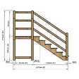 VINUOVO - MILANO - Escalier en bois 6 marches H105 cm - sans contre-marche - Palier L120 x P116 cm - Rambarde escalier et palier à gauche - vignette