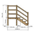 VINUOVO - MILANO - Escalier en bois 4 marches H71 cm - sans contre-marche - Palier L120 x P116 cm - Rambardes escalier et palier des 2 côtés - vignette
