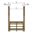VINUOVO - MILANO - Escalier en bois 4 marches H71 cm - sans contre-marche - Palier L120 x P116 cm - Rambardes escalier et palier des 2 côtés - vignette