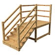 VINUOVO - MILANO - Escalier en bois 5 marches H88 cm - avec contre-marches - Palier L120 x P189 cm - Rambarde escalier 2 côtés, palier gauche et en face - vignette