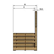 VINUOVO - MILANO - Escalier en bois 5 marches H88 cm - avec contre-marches - Palier L120 x P116 cm - Rambardes escalier et palier à droite - vignette