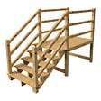 VINUOVO - MILANO - Escalier en bois 5 marches H88 cm - sans contre-marche - Palier L120 x P189 cm - Rambardes escalier et palier des 2 côtés - vignette