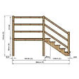 VINUOVO - MILANO - Escalier en bois 5 marches H88 cm - sans contre-marche - Palier L120 x P189 cm - Rambardes escalier et palier des 2 côtés - vignette
