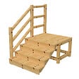 VINUOVO - MILANO - Escalier en bois 4 marches H71 cm - avec contre-marches - Palier L120 x P116 cm - Rambarde escalier et palier à gauche - vignette