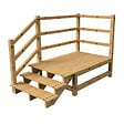 VINUOVO - MILANO - Escalier en bois 3 marches H54 cm - sans contre-marche - Palier L120 x P189 cm - Rambarde escalier gauche, palier gauche et en face - vignette