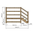 VINUOVO - MILANO - Escalier en bois 3 marches H54 cm - sans contre-marche - Palier L120 x P189 cm - Rambarde escalier gauche, palier gauche et en face - vignette