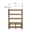 VINUOVO - MILANO - Escalier en bois 3 marches H54 cm - sans contre-marche - Palier L120 x P189 cm - Rambarde escalier gauche, palier gauche et en face - vignette