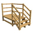 VINUOVO - MILANO - Escalier en bois 3 marches H54 cm - sans contre-marche - Palier L120 x P189 cm - Escalier rambardes des 2 côtés,Palier à droite et en face - vignette