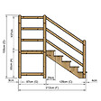 VINUOVO - MILANO - Escalier en bois 5 marches H88 cm - sans contre-marche - Palier L120 x P116 cm - Rambarde escalier et palier à gauche - vignette