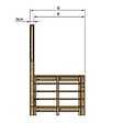 VINUOVO - MILANO - Escalier en bois 5 marches H88 cm - sans contre-marche - Palier L120 x P116 cm - Rambarde escalier et palier à gauche - vignette