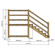 VINUOVO - MILANO - Escalier en bois 6 marches H105 cm - avec contre-marches - Palier L120 x P189 cm - Escalier rambardes des 2 côtés,Palier à droite et en face - vignette