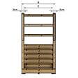 VINUOVO - MILANO - Escalier en bois 6 marches H105 cm - avec contre-marches - Palier L120 x P189 cm - Escalier rambardes des 2 côtés,Palier à droite et en face - vignette