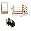 VINUOVO - MILANO - Escalier en bois 3 marches H54 cm - avec contre-marches - Palier L120 x P189 cm - Escalier rambarde droite, palier droite et face - vignette