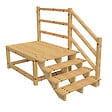 VINUOVO - MILANO - Escalier en bois 4 marches H71 cm - sans contre-marche - Palier L120 x P189 cm - Rambardes escalier et palier à droite - vignette
