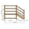 VINUOVO - MILANO - Escalier en bois 4 marches H71 cm - sans contre-marche - Palier L120 x P189 cm - Rambardes escalier et palier à droite - vignette