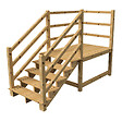 VINUOVO - MILANO - Escalier en bois 5 marches H88 cm - sans contre-marche - Palier L120 x P189 cm - Rambarde escalier 2 côtés, palier gauche et en face - vignette