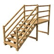 VINUOVO - MILANO - Escalier en bois 7 marches H122 cm - sans contre-marche - Palier L120 x P189 cm - Rambardes escalier et palier des 2 côtés - vignette