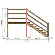 VINUOVO - MILANO - Escalier en bois 7 marches H122 cm - sans contre-marche - Palier L120 x P189 cm - Rambardes escalier et palier des 2 côtés - vignette