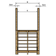 VINUOVO - MILANO - Escalier en bois 7 marches H122 cm - sans contre-marche - Palier L120 x P189 cm - Rambardes escalier et palier des 2 côtés - vignette