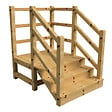 VINUOVO - MILANO - Escalier en bois 3 marches H54 cm - avec contre-marches - Palier L120 x P116 cm - Escalier rambardes des 2 côtés,Palier à droite et en face - vignette