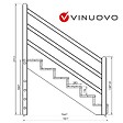 VINUOVO - Escalier extérieur VENEZIA Rambarde à droite - 6 marches H105cm L-120cm sans contremarche - vignette