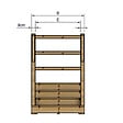 VINUOVO - MILANO - Escalier en bois 4 marches H71 cm - avec contre-marches - Palier L120 x P189 cm - Escalier rambardes des 2 côtés,Palier à droite et en face - vignette