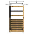 VINUOVO - MILANO - Escalier en bois 6 marches H105 cm - avec contre-marches - Palier L120 x P189 cm - Rambarde escalier 2 côtés, palier gauche et en face - vignette