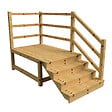 VINUOVO - MILANO - Escalier en bois 4 marches H71 cm - avec contre-marches - Palier L120 x P189 cm - Escalier rambarde droite, palier droite et face - vignette