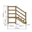 VINUOVO - MILANO - Escalier en bois 4 marches H71 cm - avec contre-marches - Palier L120 x P116 cm - Escalier rambardes des 2 côtés,Palier à droite et en face - vignette