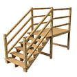 VINUOVO - MILANO - Escalier en bois 6 marches H105 cm - sans contre-marche - Palier L120 x P189 cm - Rambardes escalier et palier des 2 côtés - vignette