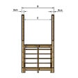 VINUOVO - MILANO - Escalier en bois 6 marches H105 cm - sans contre-marche - Palier L120 x P189 cm - Rambardes escalier et palier des 2 côtés - vignette