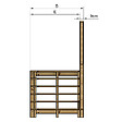 VINUOVO - MILANO - Escalier en bois 6 marches H105 cm - sans contre-marche - Palier L120 x P189 cm - Rambardes escalier et palier à droite - vignette