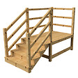 VINUOVO - MILANO - Escalier en bois 4 marches H71 cm - avec contre-marches - Palier L120 x P189 cm - Rambarde escalier 2 côtés, palier gauche et en face - vignette