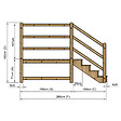 VINUOVO - MILANO - Escalier en bois 4 marches H71 cm - avec contre-marches - Palier L120 x P189 cm - Rambarde escalier 2 côtés, palier gauche et en face - vignette