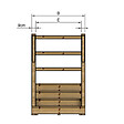 VINUOVO - MILANO - Escalier en bois 4 marches H71 cm - avec contre-marches - Palier L120 x P189 cm - Rambarde escalier 2 côtés, palier gauche et en face - vignette