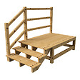 VINUOVO - MILANO - Escalier en bois 3 marches H54 cm - sans contre-marche - Palier L120 x P189 cm - Rambarde escalier et palier à gauche - vignette