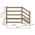 VINUOVO - MILANO - Escalier en bois 3 marches H54 cm - sans contre-marche - Palier L120 x P189 cm - Rambarde escalier et palier à gauche - vignette